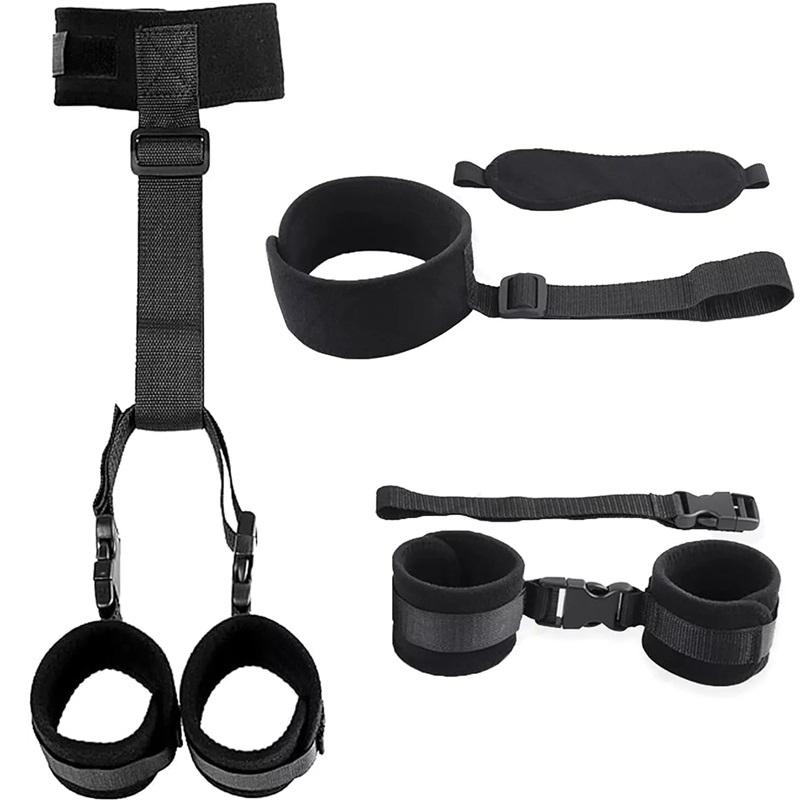 Neck Collar Wrist Handcuff Blindfold Sexy Lace Costume Sex Bondage Women Couple