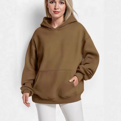 Oversized Drop Shoulder Hooded Sweatshirt Women Long Sleeve Casual Pullover In Multiple Colors