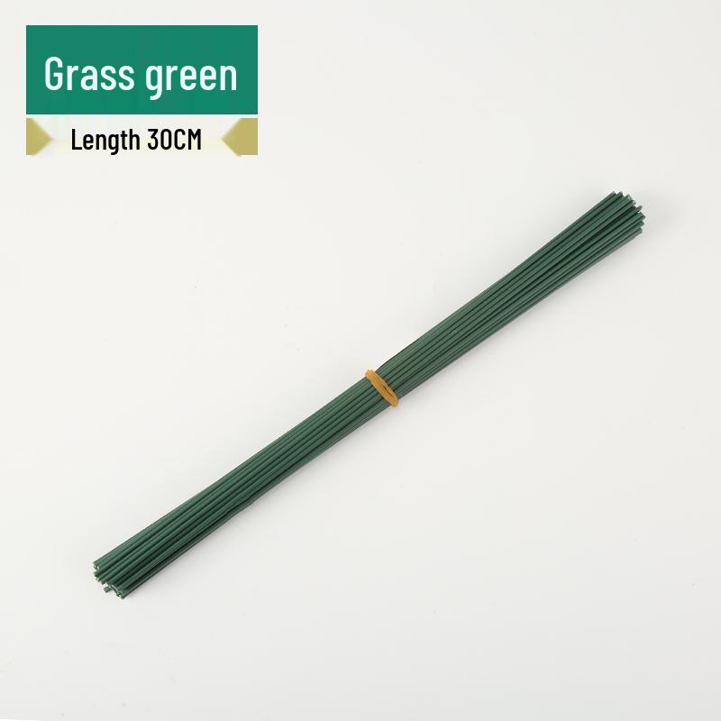 Handmade Floral Stem Iron Wire Yarn for DIY Basket Bouquets - Coffee, Green, White