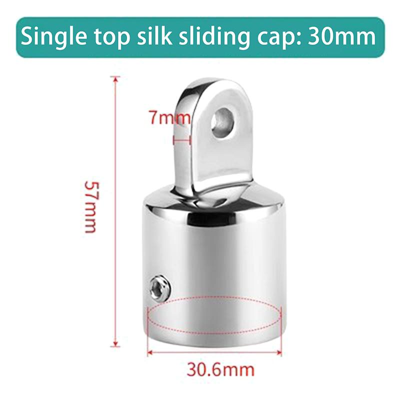 1Pc Boat Bimini Top Fitting Deck Hinge Slide Cap 19-32Mm Pipe Eye End Cap External Eye End Canopy Tube Boat Accessories
