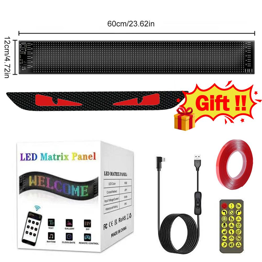 LED Matrix Pixel Panel Truck Devil Eye Remote App Control DIY Programmable Flexible Screen for Car Truck Accessorie
