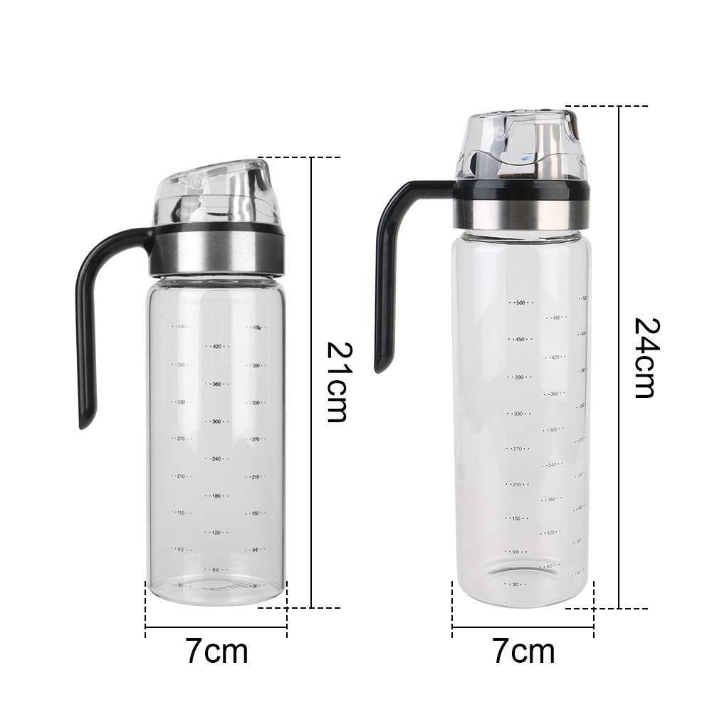 Cu scară automată cu capac răsturnător, dozator de ulei de măsline, recipient pentru condimente, ustensile de bucătărie, sticlă transparentă