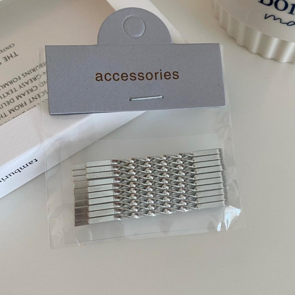 Простая базовая золотая и серебряная волнистая заколка-однословная, корейская шпилька-пластинка, зажим для челки сбоку, аксессуары для волос.