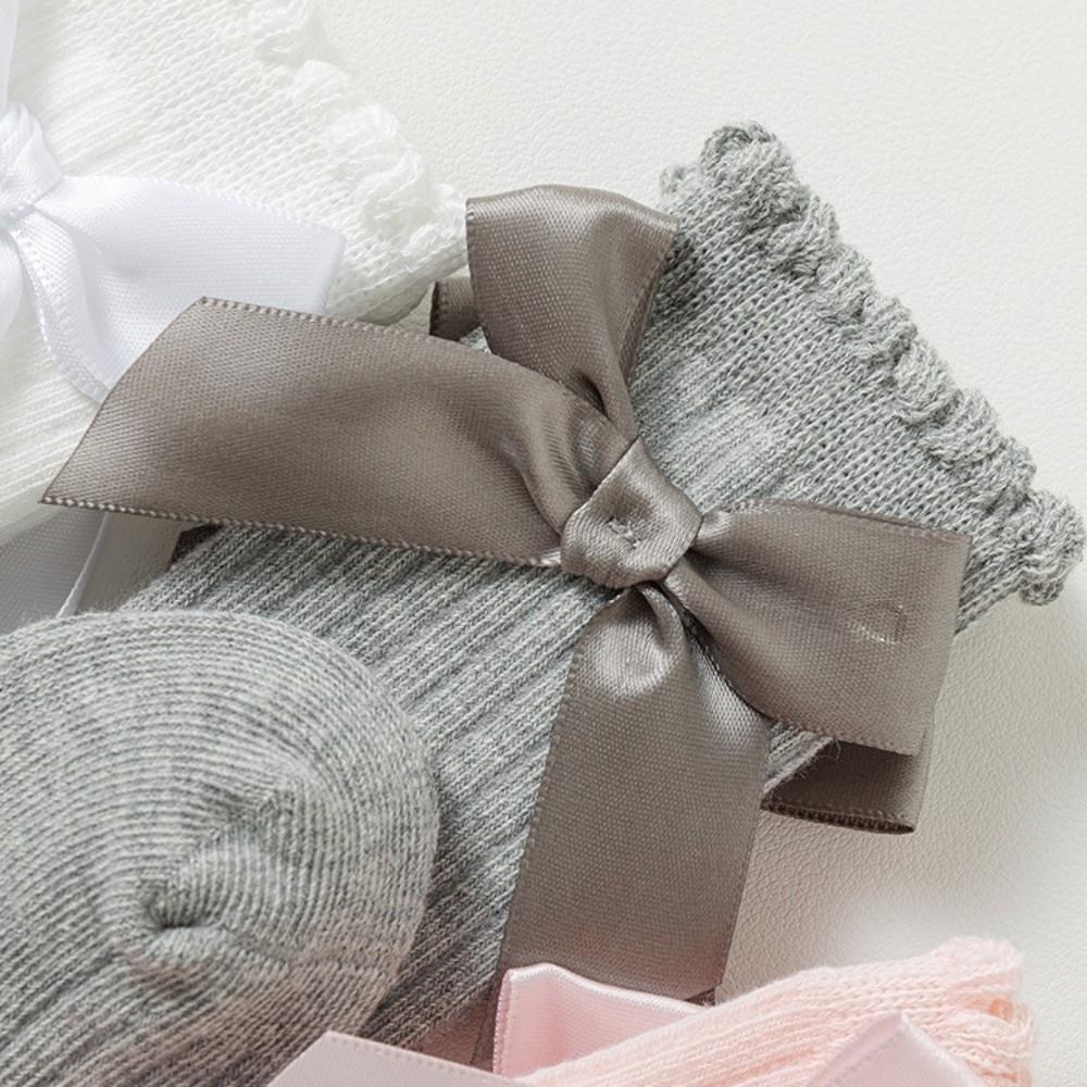 6 Pairs Soft Baby Knee Socks Breathable Big Bow Hosiery Fashion Kids Socks  Girls Wear