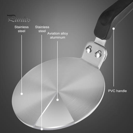 Placa difusora de calor para fogão a gás 5,1/7,8 polegadas redonda adaptador de indução térmica condutiva com alça anti-escaldante para distribuição uniforme de calor utensílios de cozinha