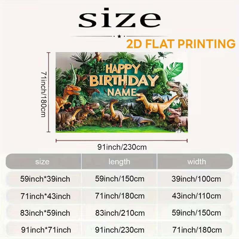 Personalisierte Jurassic Dino Geburtstag Hintergrund, Anpassbares "Happy Birthday" Hintergrundbanner für Kinderparty & Fotoshooting