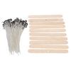 110 Pcs 15cm Candle Wicks and Candle Wick Holder Low Smoke 100 Wicks Plus 10 Centering Devices for Candle MakingWood