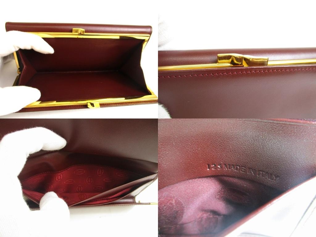Authentic Cartier Must De Cartier Bordeaux Leather Flap Long Wallet #a786  Refurbished