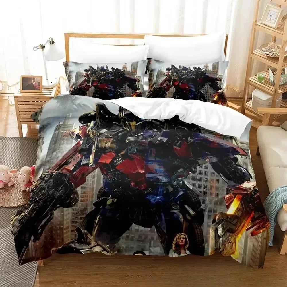3D-tryckta Tran Formers Sängkläder Pojkar Flickor Dubbel Queen King Size Påslakan Örngott Säng Pojkar Vuxen Hemtextil