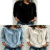 Velvet Top For Women With Pure Color Design And Round Neck For Christmas Casual Wear