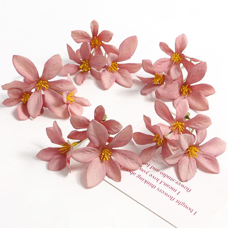 Mini-Orchideen-Strauß DIY-Set: Seiden-Kunstblumen & Strohhut-Accessoires für Geschenke und Dekorationen