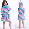 Cute Kids Boys Girls Unicorn Long Sleeve Hooded Pocket Sash Bathrobe