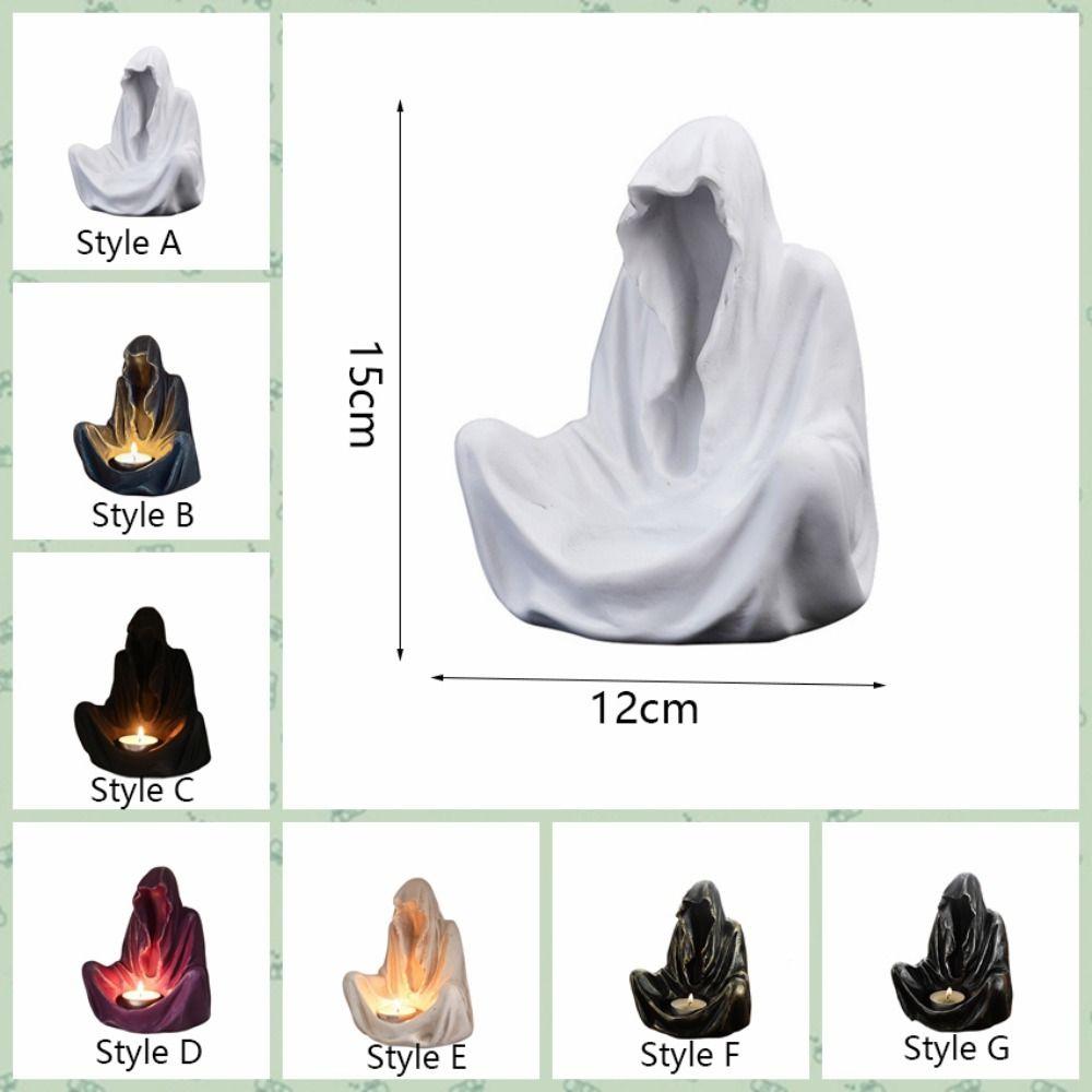 Cross-legged Pose Sitting Ghost Candle Holder Resin Candle Stand Wizard Candlestick Party