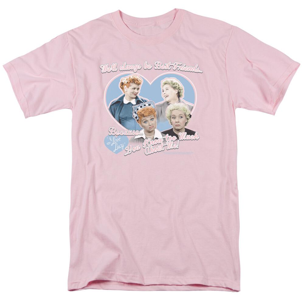 I Love Lucy Always Best Friends T Shirt Mens Licensed Classic TV Light Pink S