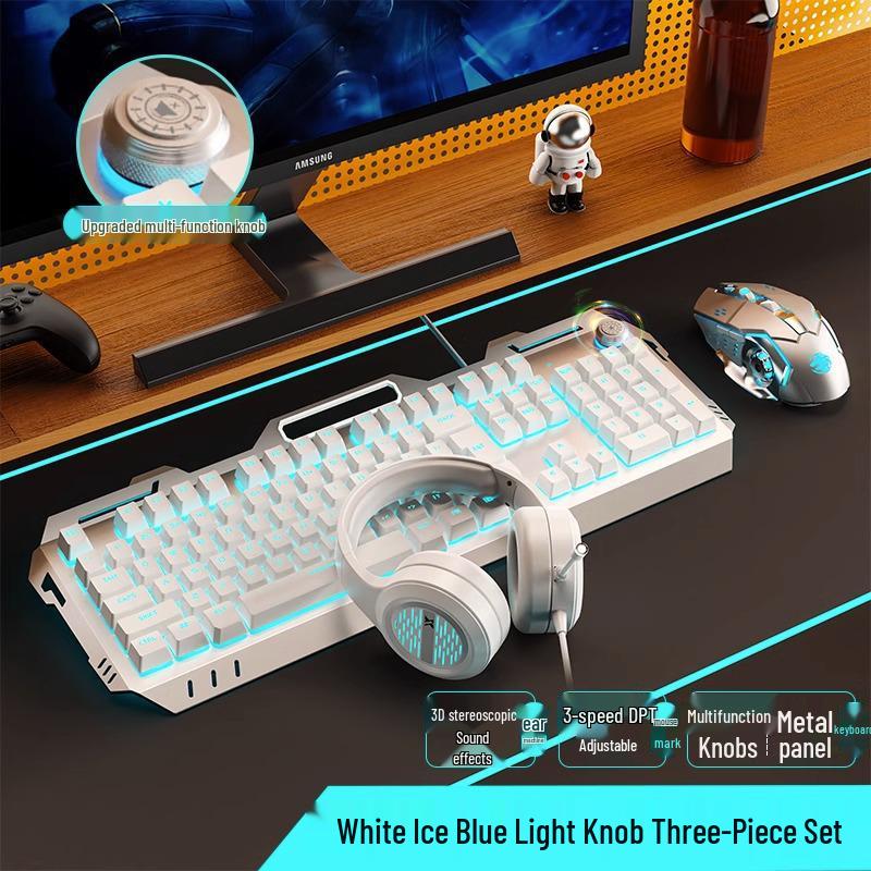 Pioneer 810 Gaming Set: Mechanical Feel Keyboard, Mouse, Headset with Knob