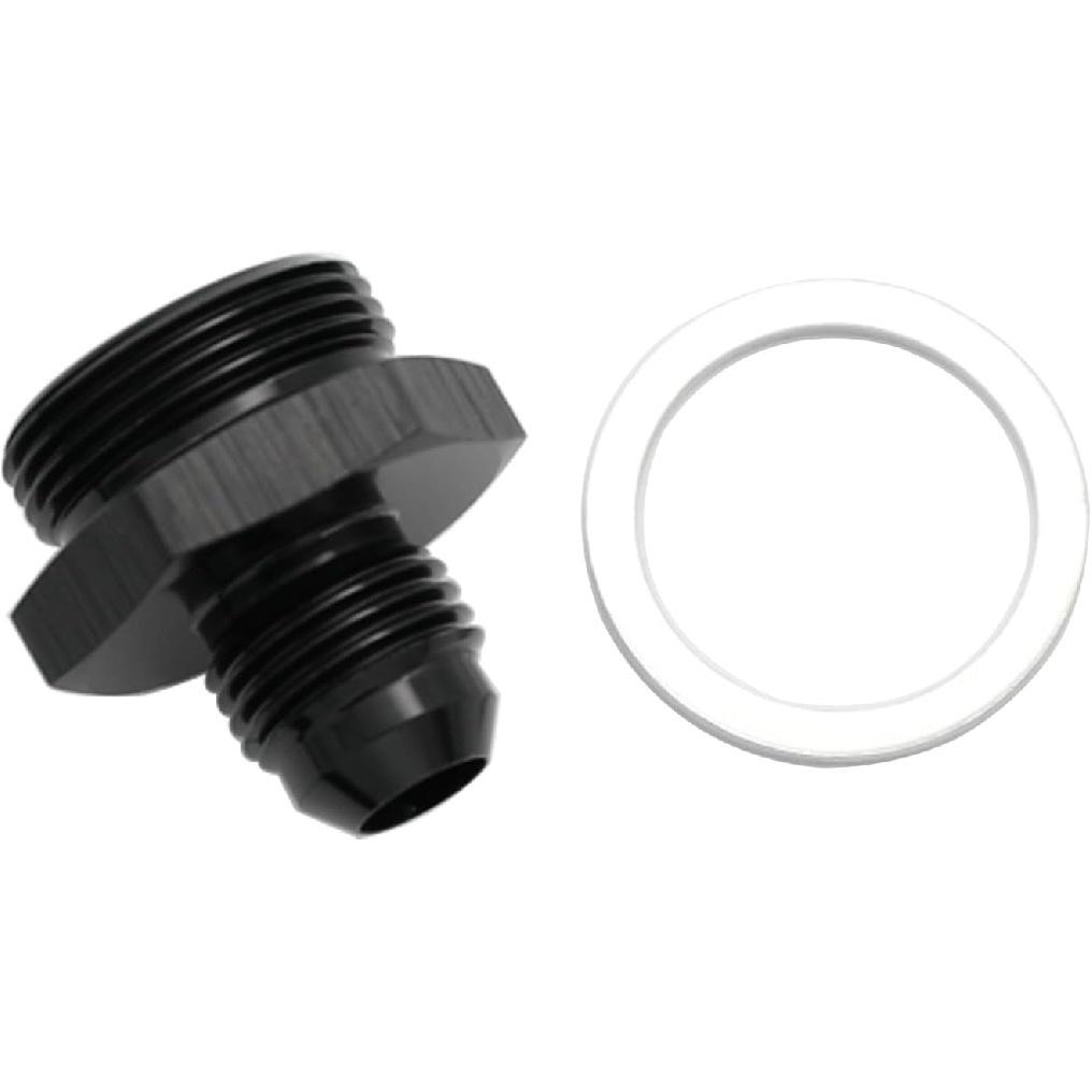Aluminum 6AN Male Flare to 9/16-24 Male Carb Carburetor Fuel Inlet Fitting Adapter Black