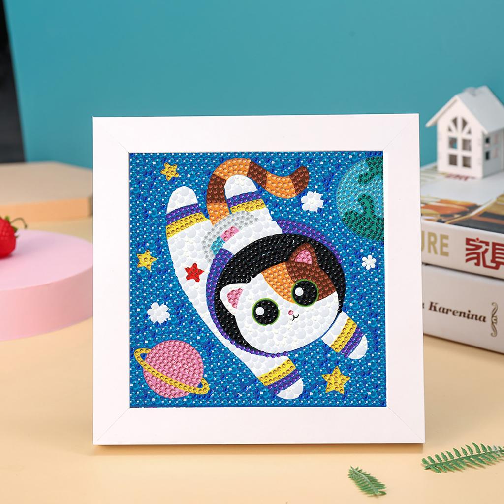 New Diy Diamond Painting Solid Wood Photo Frame Boxed Diamond Sticker Owl Cartoon Hand-Pasted Diamond Painting