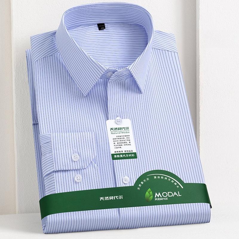 New Quality Anti-Wrinkle Men Shirt Long Sleeves Dress Shirts For Men Slim Fit Camisa Social Business Office White Shirt 4XL 5XL