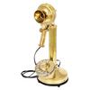 Candlestick-Telefon Schwarz & Gold & Vollgold Vintage Festnetztelefon aus Messing Antikes Drehrad für den Schreibtisch