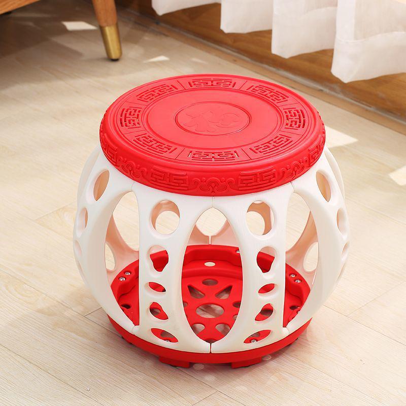 Ancient Style Chinese Round Drum Stool Bench - Artful Design for Tea or Coffee Rooms, Extra Thick Kite Embroidery, Multi-Purpose Qin Pipa Chair.