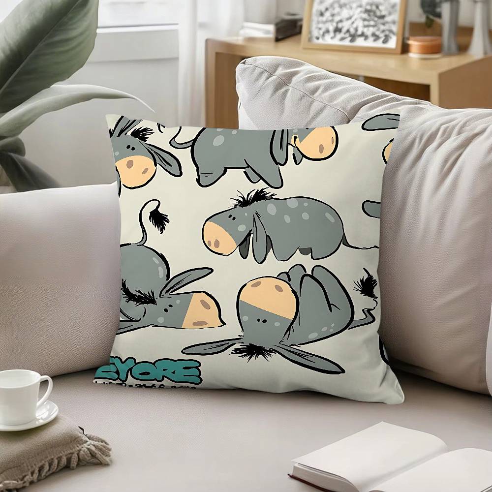 Cartoon E-Eeyore Pillow Case Pattern Printed Pillowcase For Living Room Sofa Cushion Cover & Bedroom Decor