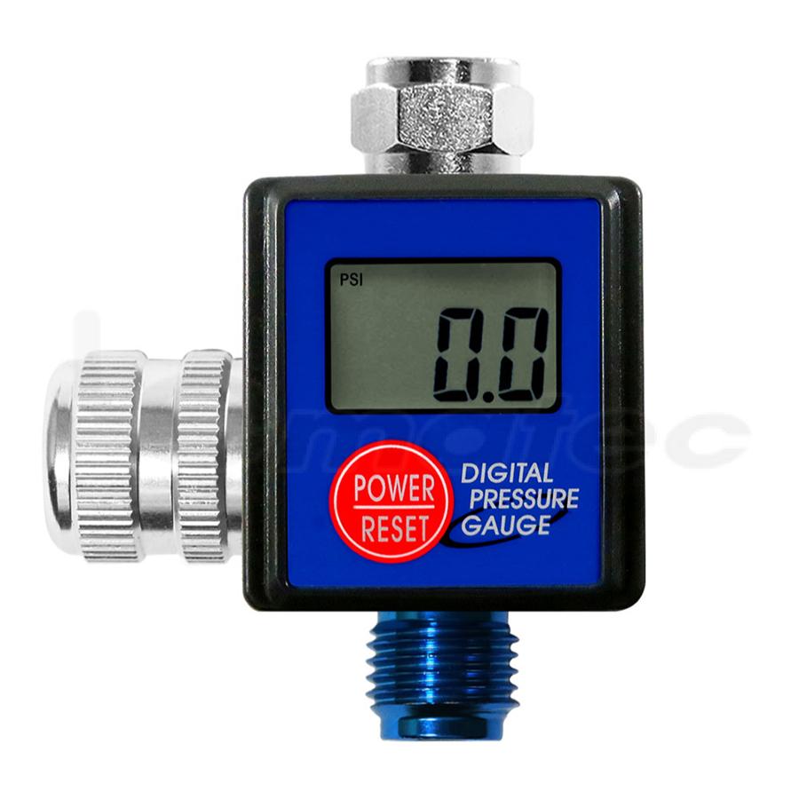 Digital Pressure Gauge 1/4 " Air Flow Regulator Psi Bar Kpa Kg / Cm2 For Spray Gun