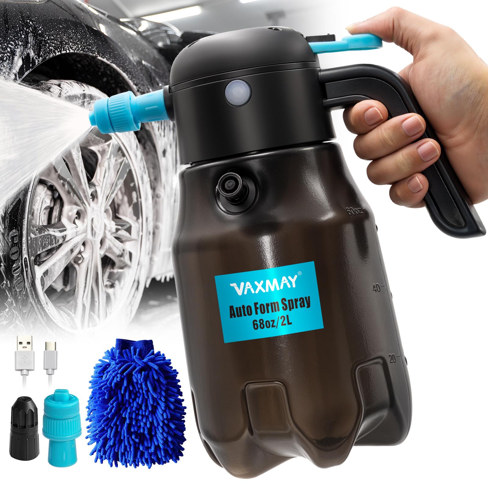 

2L Electric Foam Sprayer 60PSI Powerful Battery Powered Car Foam Sprayer Rechargeable Car Wash Cordless Foaming Spray Battery Powered прозрачный черный