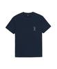 Emelbi Serif Small Lettering Logo Regular Fit Short Sleeve T-Shirt Det (Navy)