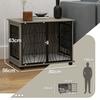 Indoor Dog Crate Furniture End Table With Plush Washable Cushion Lockable Door For Medium Dogs