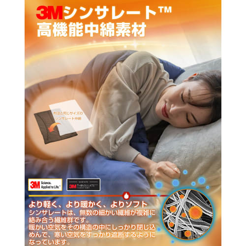 Colorsroom Double Duvet, Warmer Than Down, Thinsulate, Winter Comforter, 2.6kg, Washable, Lightweight, Antibacterial, Odor-Resistant, Dust Mite-Resist