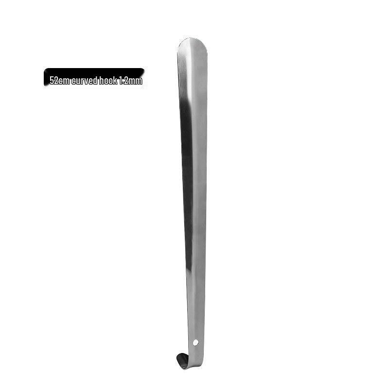 Stainless Steel Long Shoehorn with Whip Handle - No Bending Required