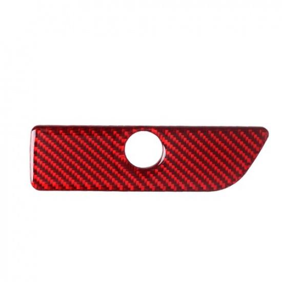 Red Carbon Fiber Interior Glove Box Handle Cover Trim For Ford Explorer 2013-19