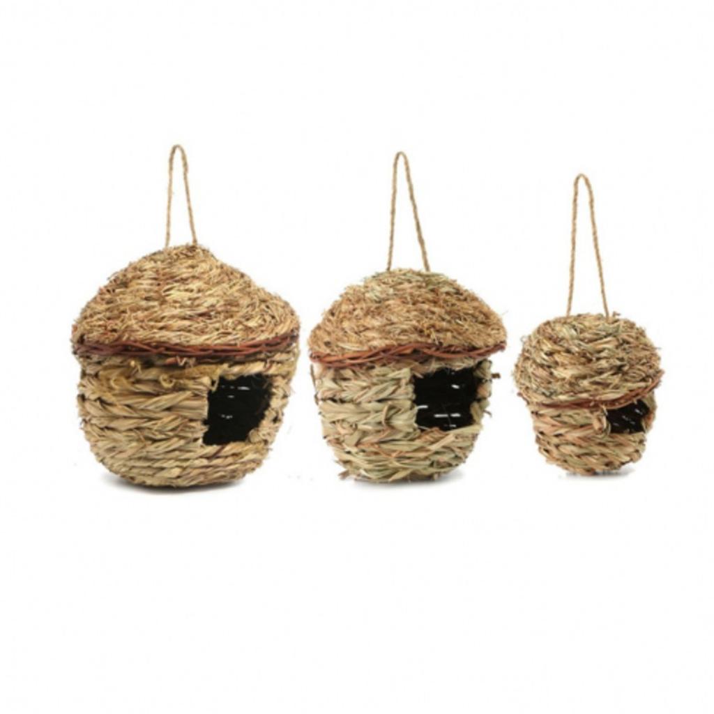 Vogelnest Naturstroh Gewebter Eierkäfig Outdoor Garten Dekoratives Hängehaus Kleines Nest