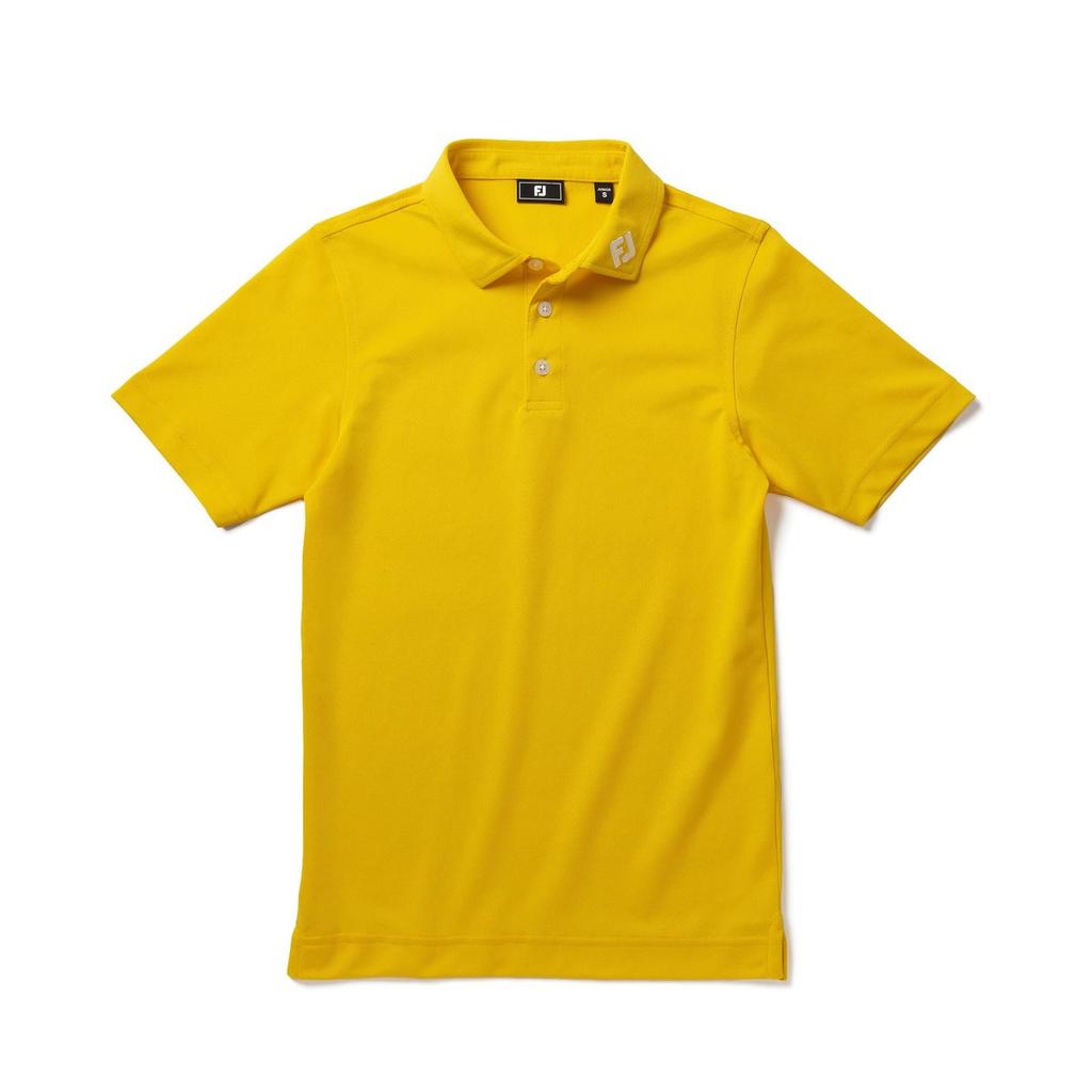FootJoy Junior Golf Essential Solid Stretch Pique Polo Shirt FJJ-S26-BES01 Yellow XS