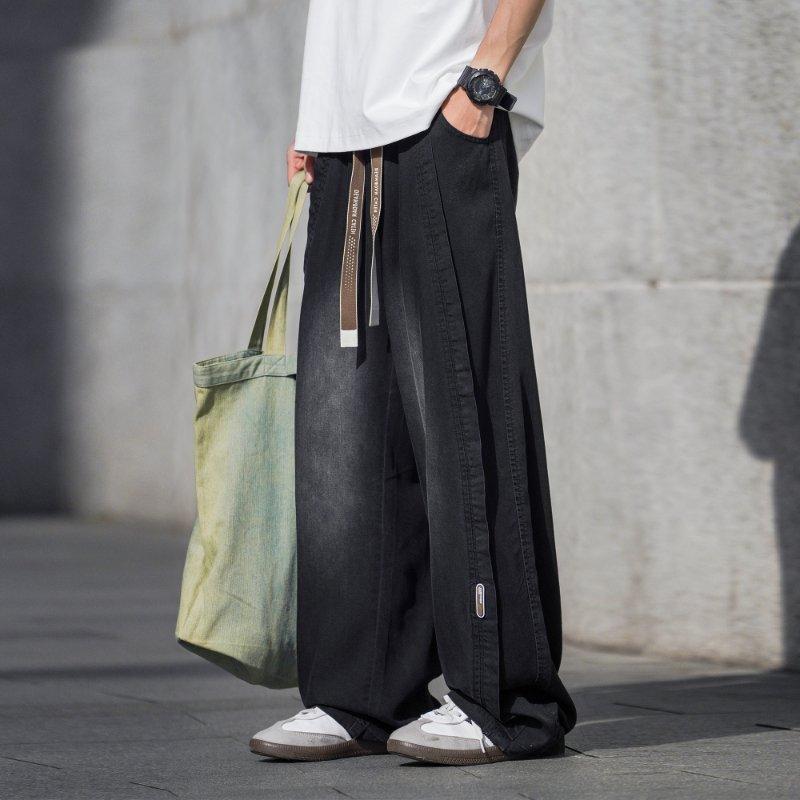 

Джинсы большого размера мужские новые летние тонкие прямые свободные повседневные плюс размер для полных плюс больше полных широкие брюки 8XL чёрный