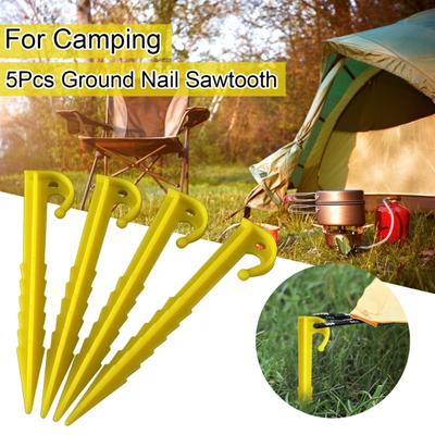 5Pcs Ground Nail Sawtooth Stable for Camping Hardness Tent Stakes Thick High