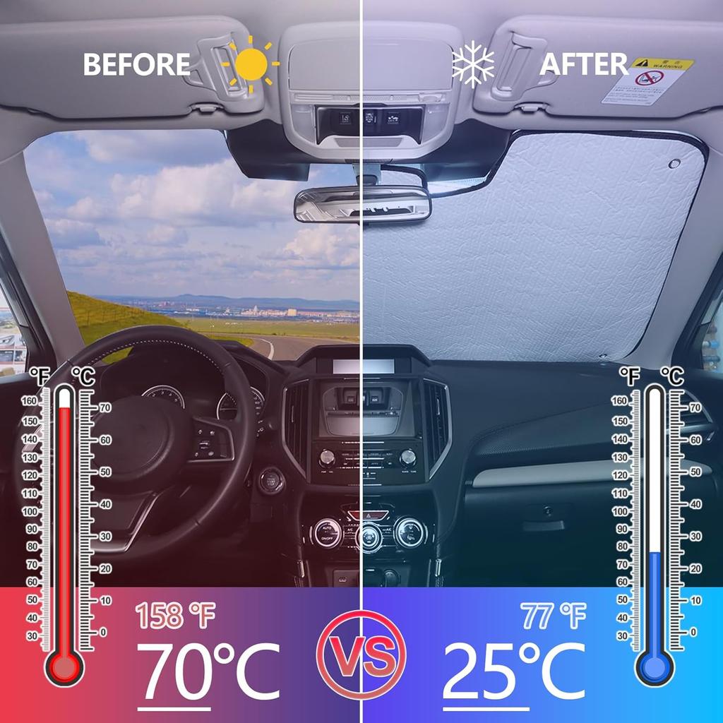 Windshield Sunshade Fit for Subaru Forester 2019-2025 Front Window Sun Shade Foldable Sun Visor Custom Sunscreen UV Blocker Privacy Protector