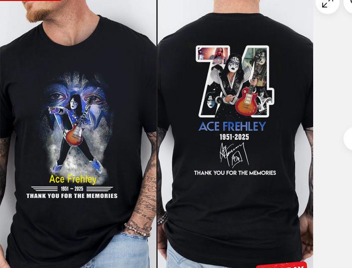 KISS Tričko na počest Ace Frehleyho, Děkujeme za vzpomínky 1951-2025 Tričko Ace