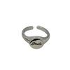 Exquisite Simple Smile Engraved Oval Open Ring – Versatile High-End Everyday Accessory