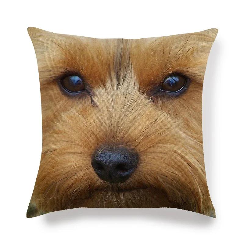 45cm*45cm Yorkshire dog  linen throw pillow covers couch cushion cover home decorative pillow covers