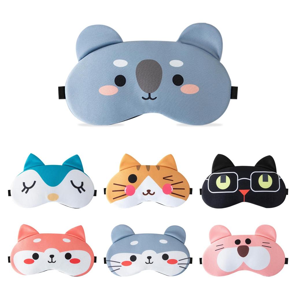 Siawadeky Eye Mask Cute Animal Print Eye Cover for a Restful Lightweight Silk Eye Mask with No Soft Eye Cover for Kids and Adjustable Hot and Washable