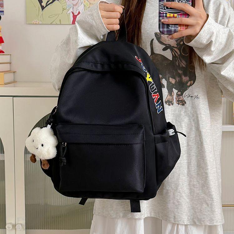 Schoolbag New Alphabet Korean Version Versatile Casual Simple Backpack Niche Design Backpack Student School Bag 1011 Spring Summer