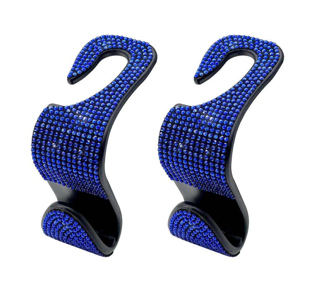 2Pcs Car Seat Back Hook Bling Diamond Hanger Backseat Auto Back Universal Headrest  Storage Holder Car Interior Accessories