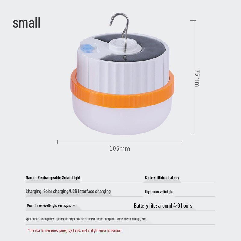 LED Solar Rechargeable Telescopic Light Bulb - Ideal for Outdoor Camping, Night Markets, Emergency Use, Super Bright with USB Charging