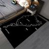 Goldene Nürburgring Streckenumriss Teppich Geeignet zur Verwendung als rutschfeste Spielmatte für Wohnzimmer- und Schlafzimmer-Sofas
