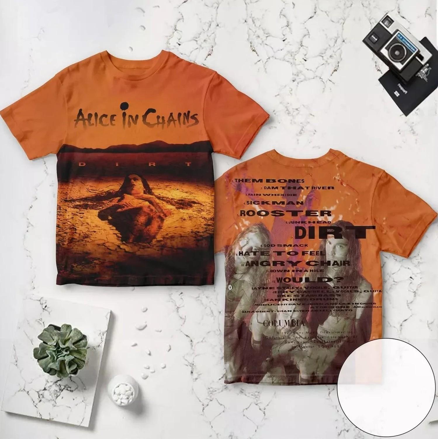 Alice In Chains Dirt Album Cover 3D T-Shirt L