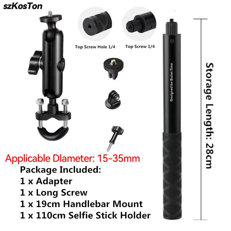 Motorcycle Bicycle Camera Holder Handlebar Mount Bike Bracket for GoPro 13 12 11 10 9 8 DJI Action 6 5 Pro NANO Insta360 X5 X4