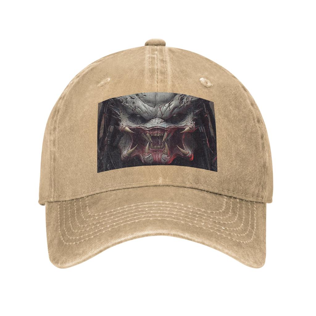 Predator Smile Horror Xenomorph Alien Monster Denim Fabric Cap Casual Baseball Caps Adjustable Hat Summer Unisex Baseball Hats
