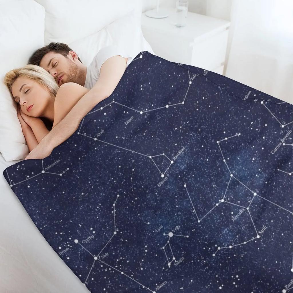 Constellations Throw Blanket Compact Warm Blanket For Car Road Trip