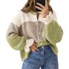 Cardigan tricoté color-block, polyvalent / pull d'hiver, à un seul bouton, haut en maille décontracté pour tous les jours